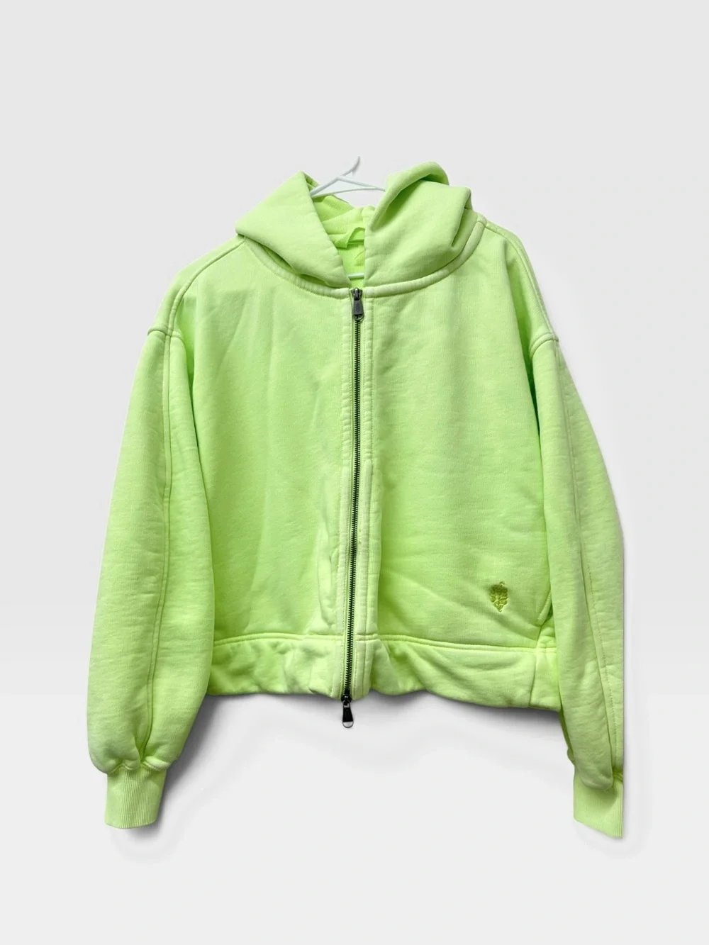 NWT Free People A Cut Above Zip-Up Hoodie in Sour Citrus